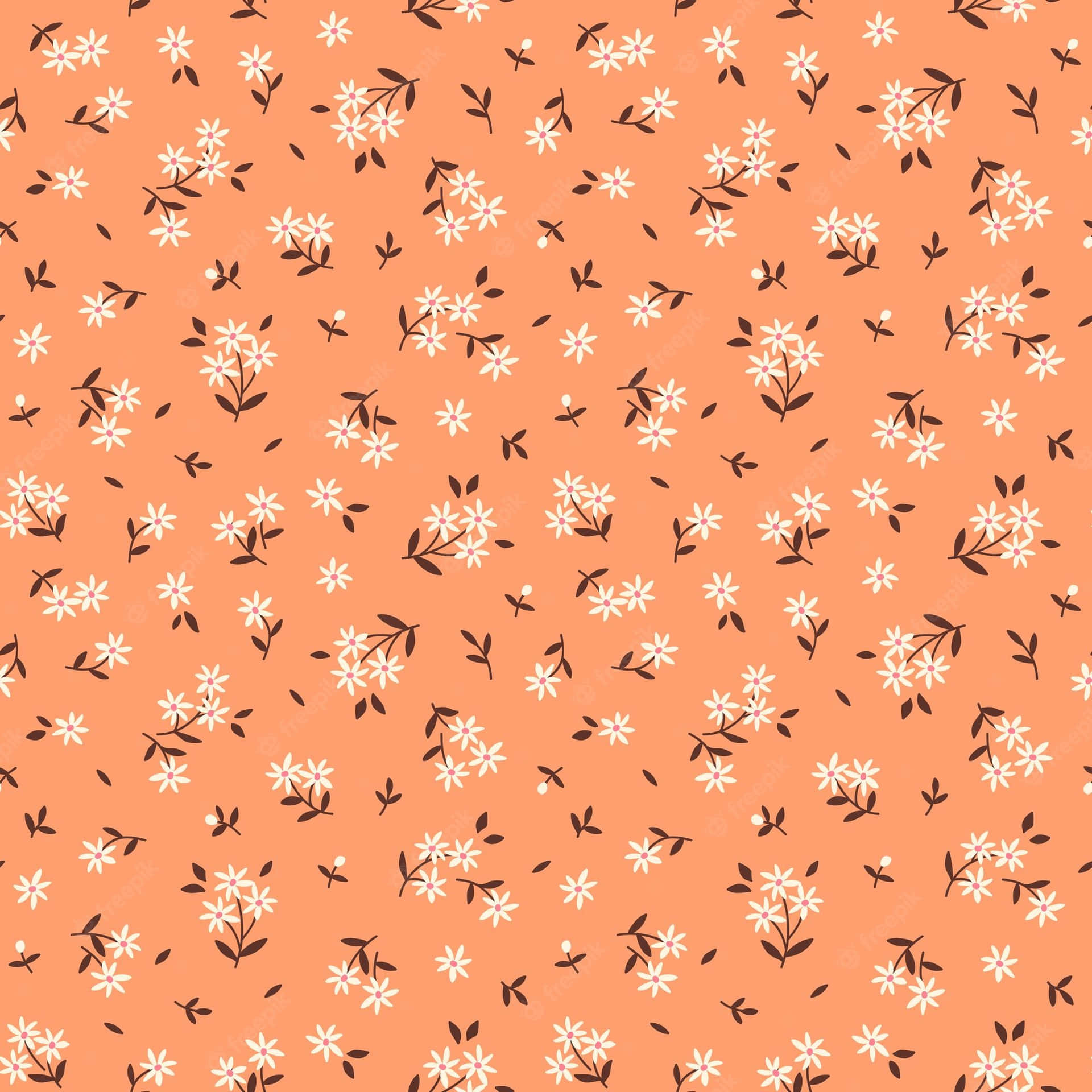 Adorable bright orange background with abstract patterns