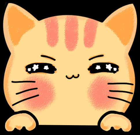 Cute Orange Cat Cartoon PNG