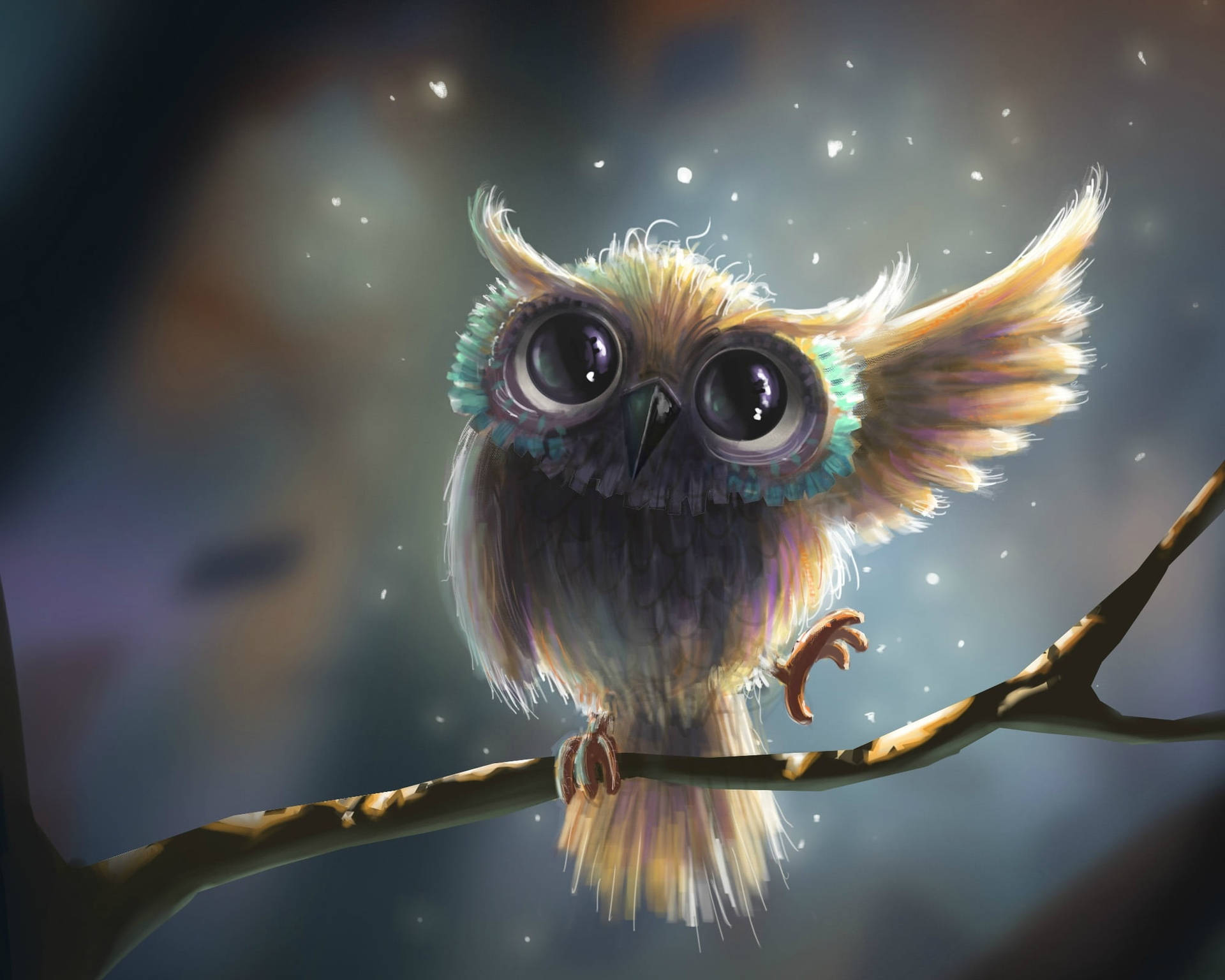 Cute Owl Maleri Wallpaper