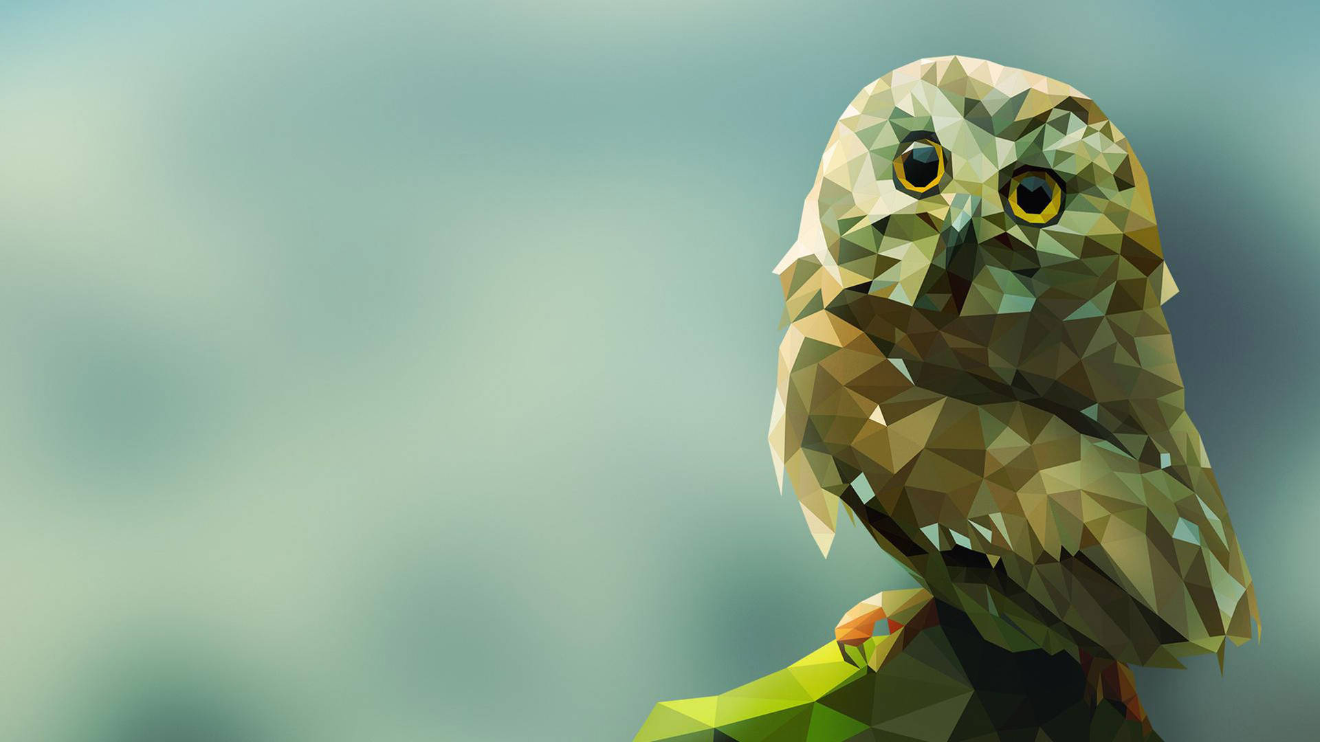 Cute Owl Polygon Art Wallpaper