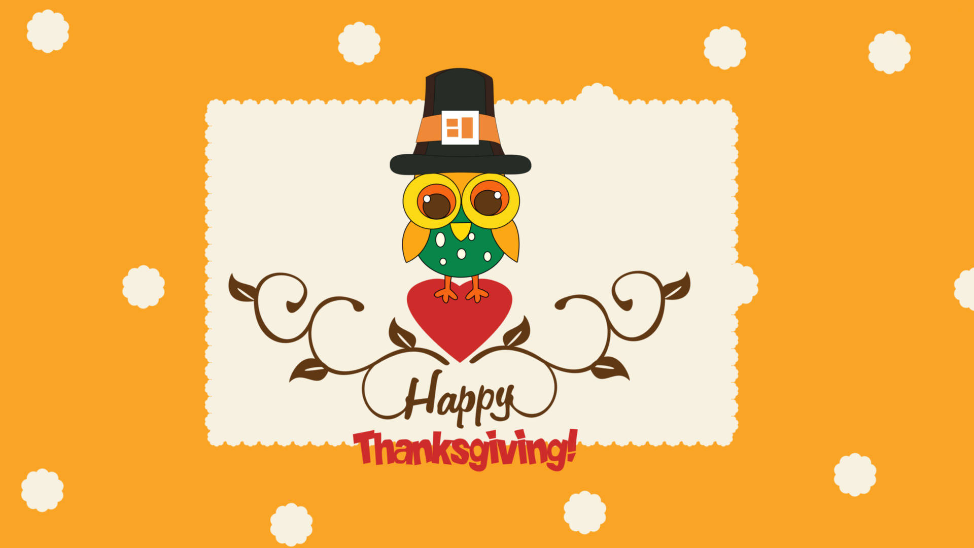 Cute Owl Thanksgiving Art Wallpaper