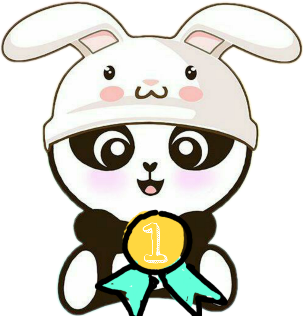 Cute Panda Bunny Hat Winner PNG