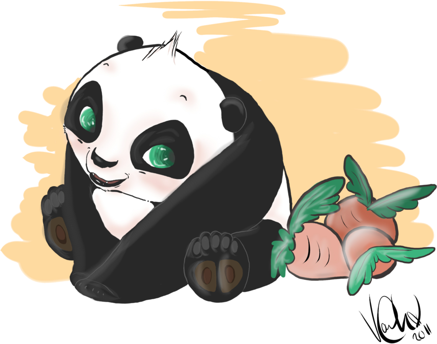 Cute Panda Cartoon Illustration PNG