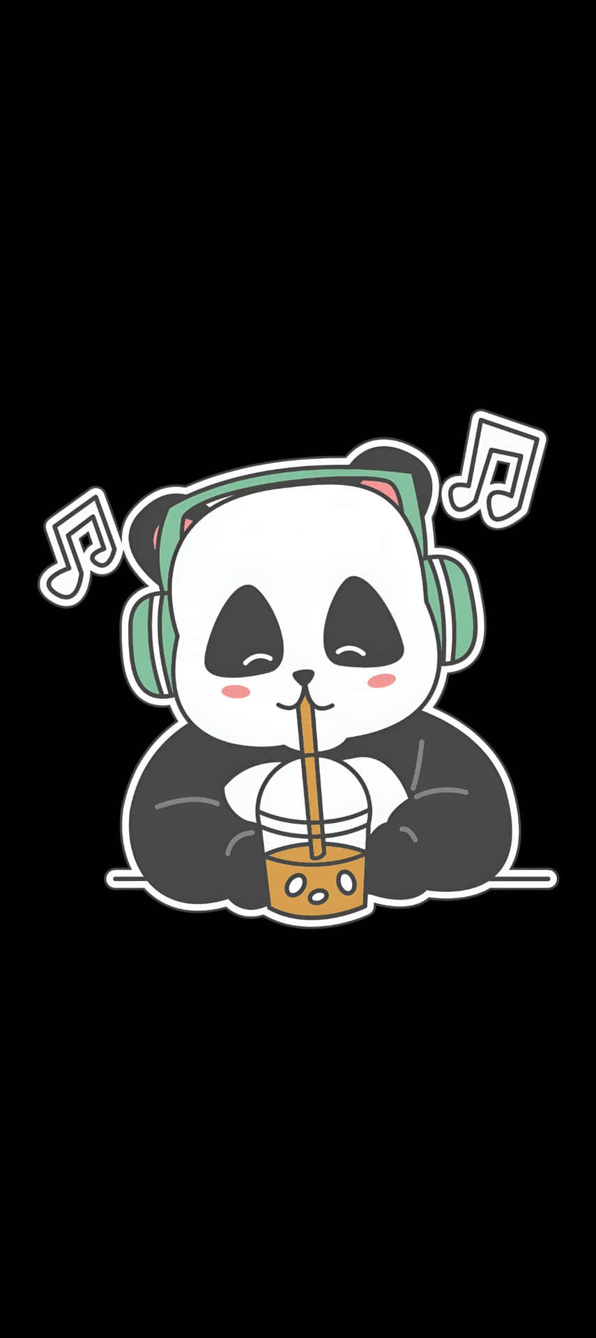 Panda Adorable Escuchando Música Fondo de pantalla