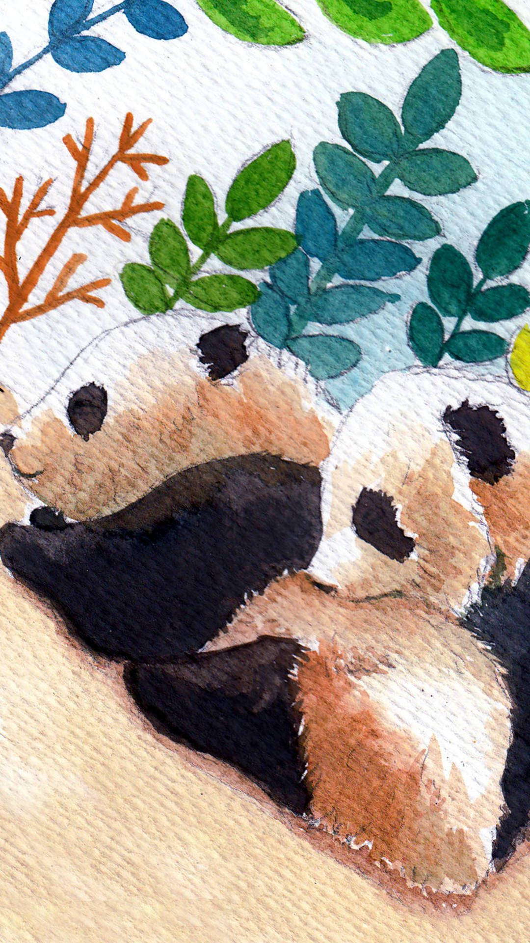 Cute Panda Maleri Wallpaper