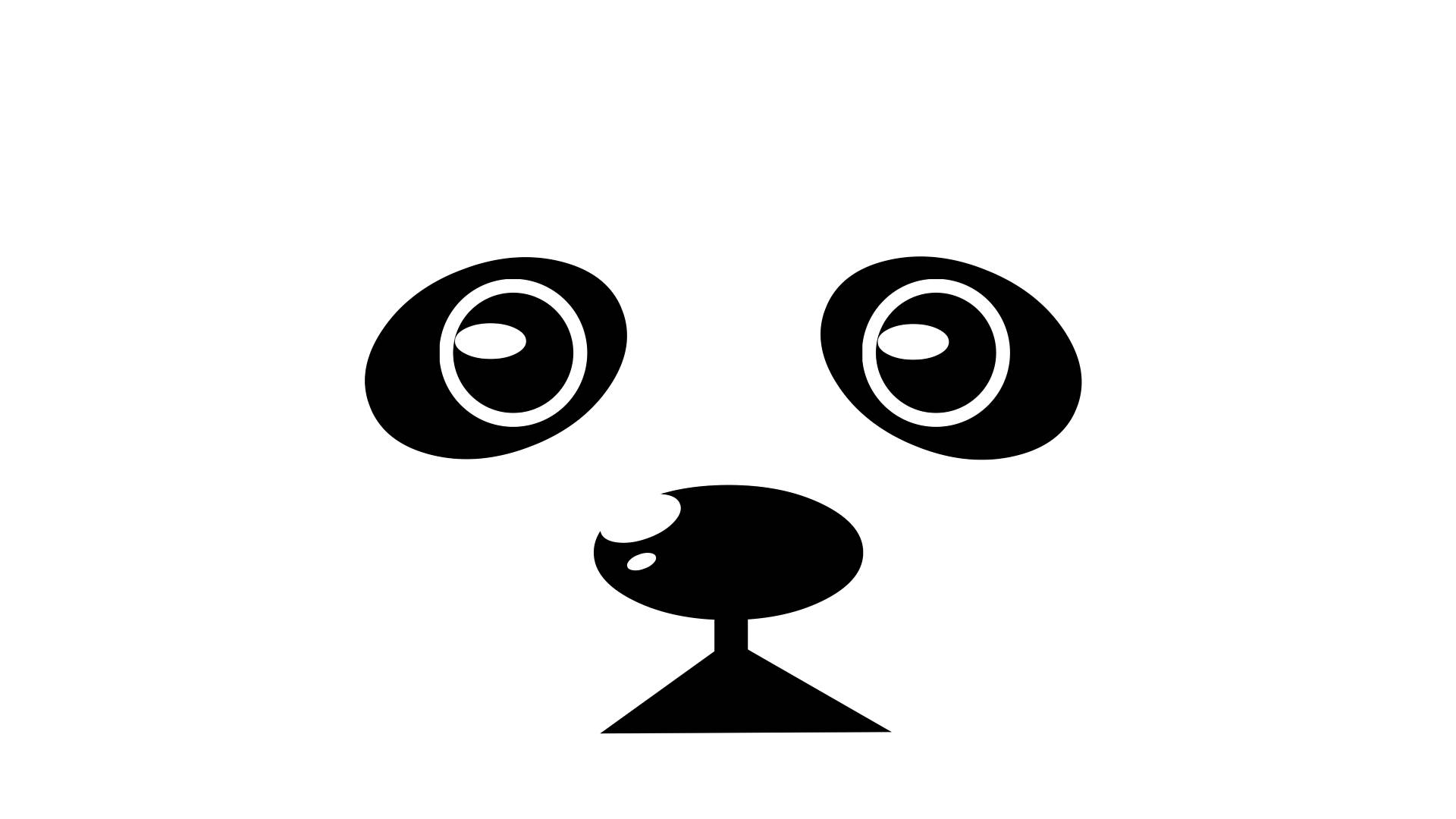Cute Panda Minimalist Face Art