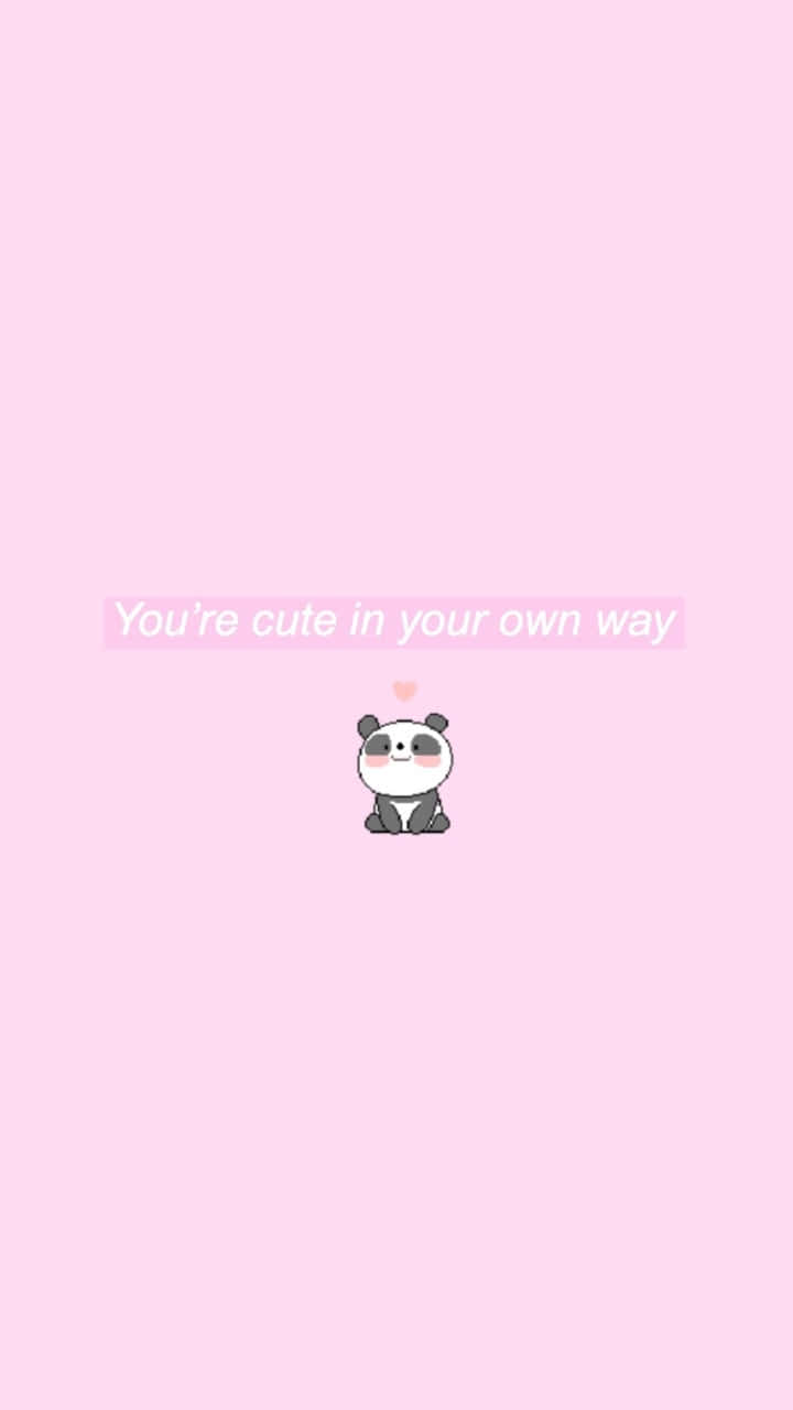 Cute Panda Positive Message Wallpaper Wallpaper
