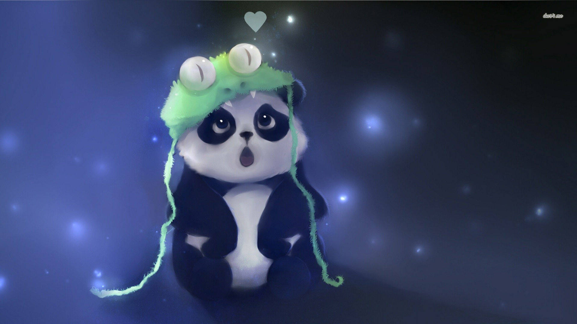 Cute Panda Sparkling Desktop Background