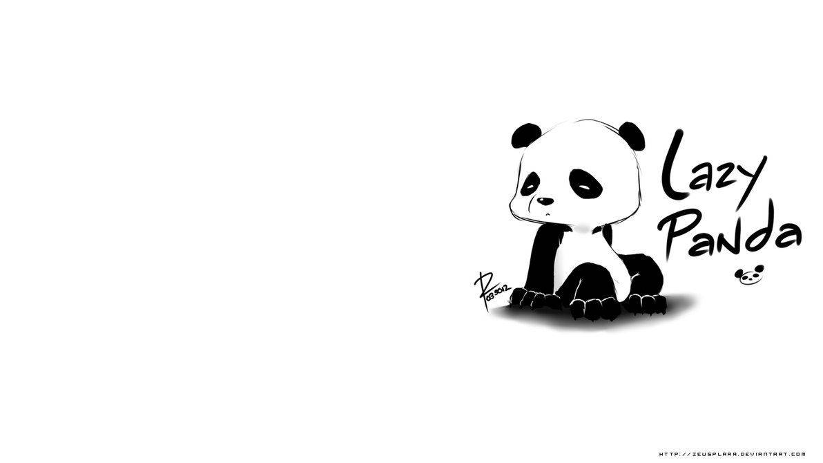 Cute Panda With Lazy Panda Text
