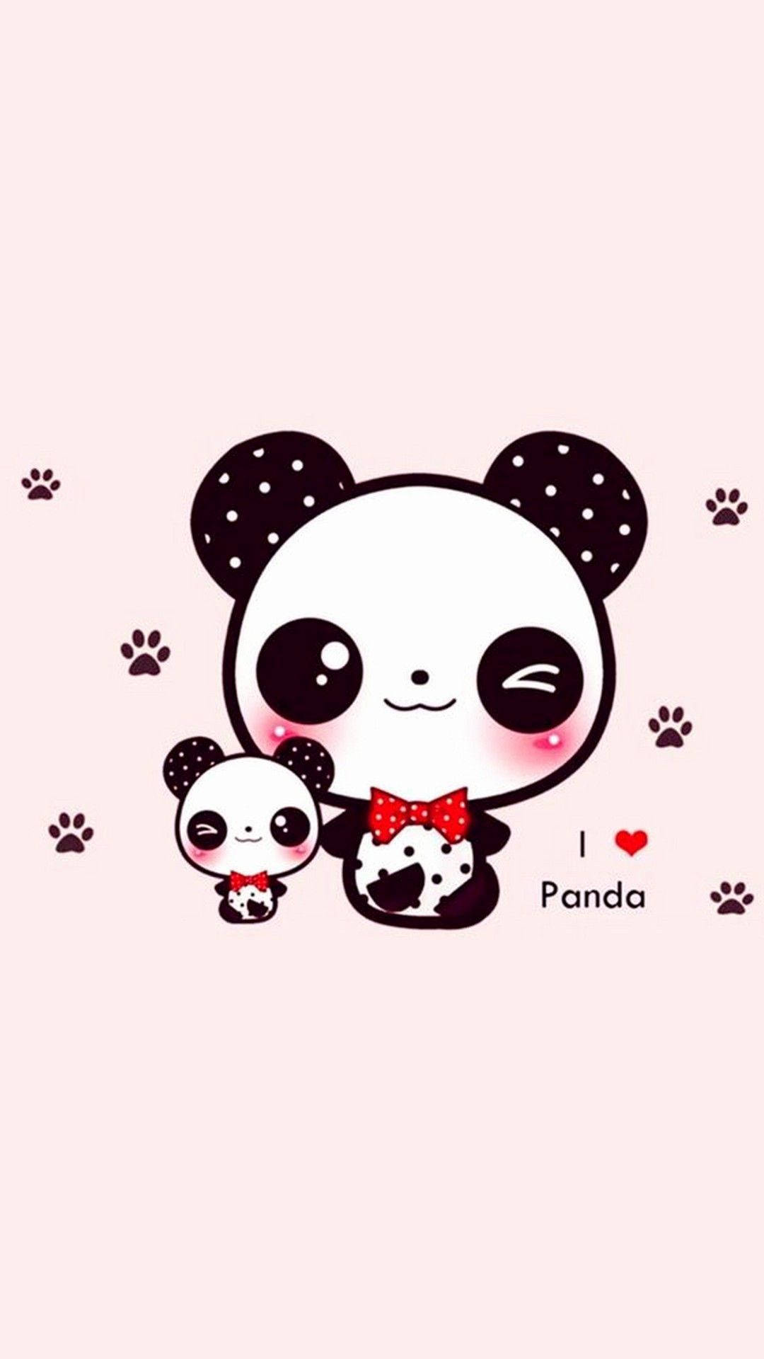 Cute Panda With Red Bowtie