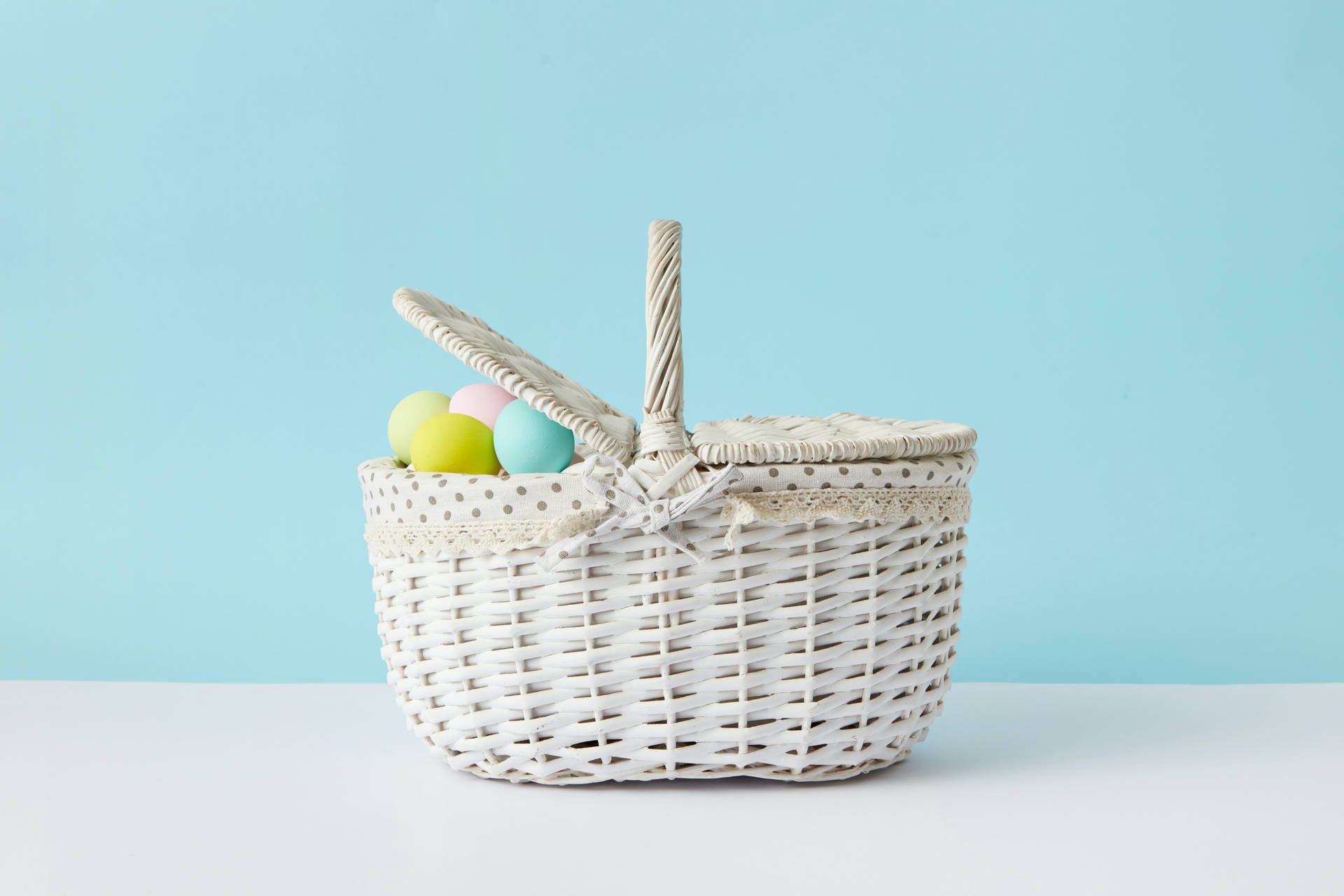 Cute Pastel Aesthetic Basket Filled Eggs