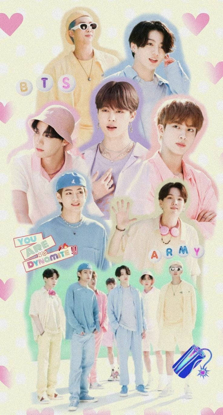 Cute Pastel Aesthetic Bts Dynamite Background
