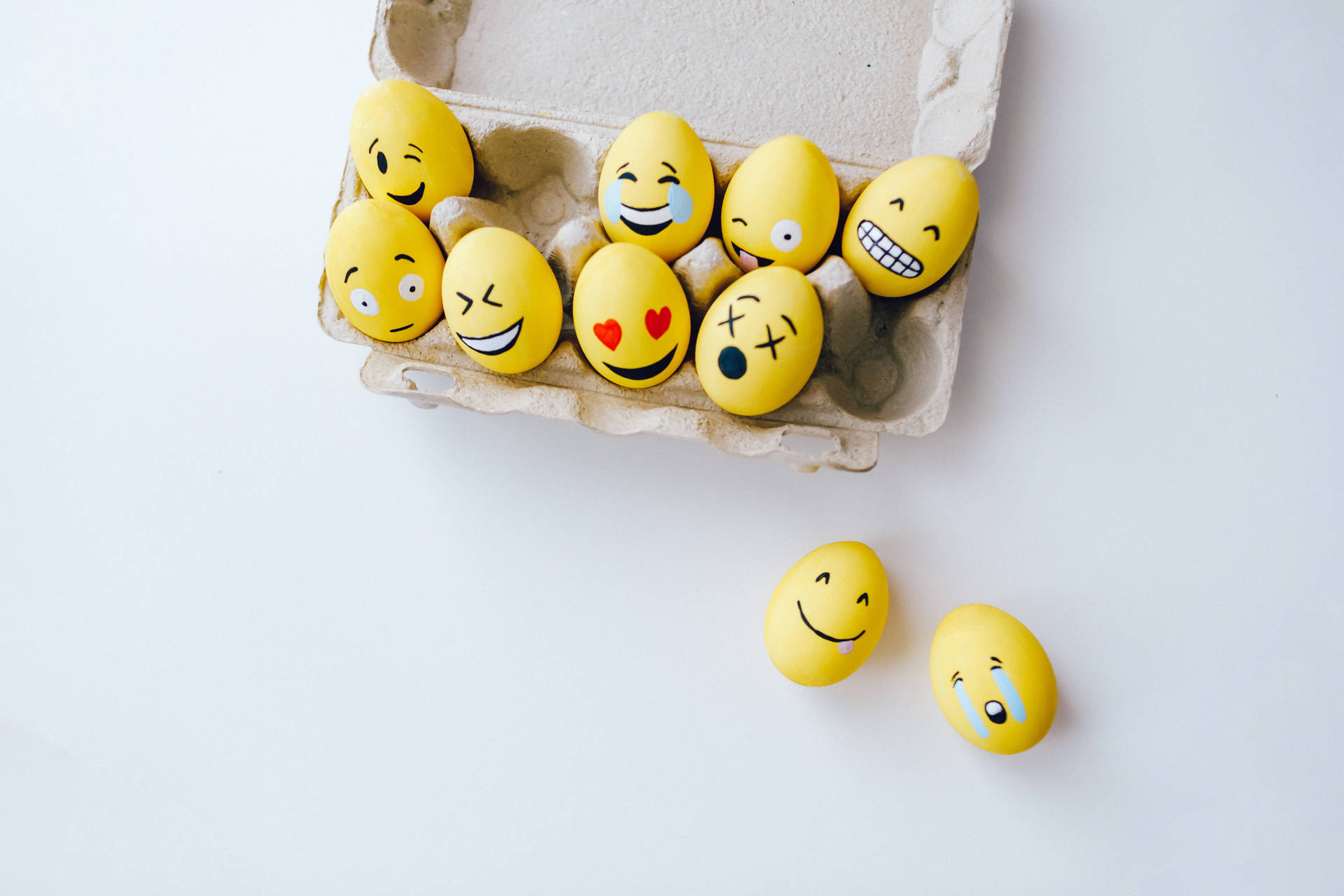 Cute Pastel Aesthetic Yellow Painted Eggs