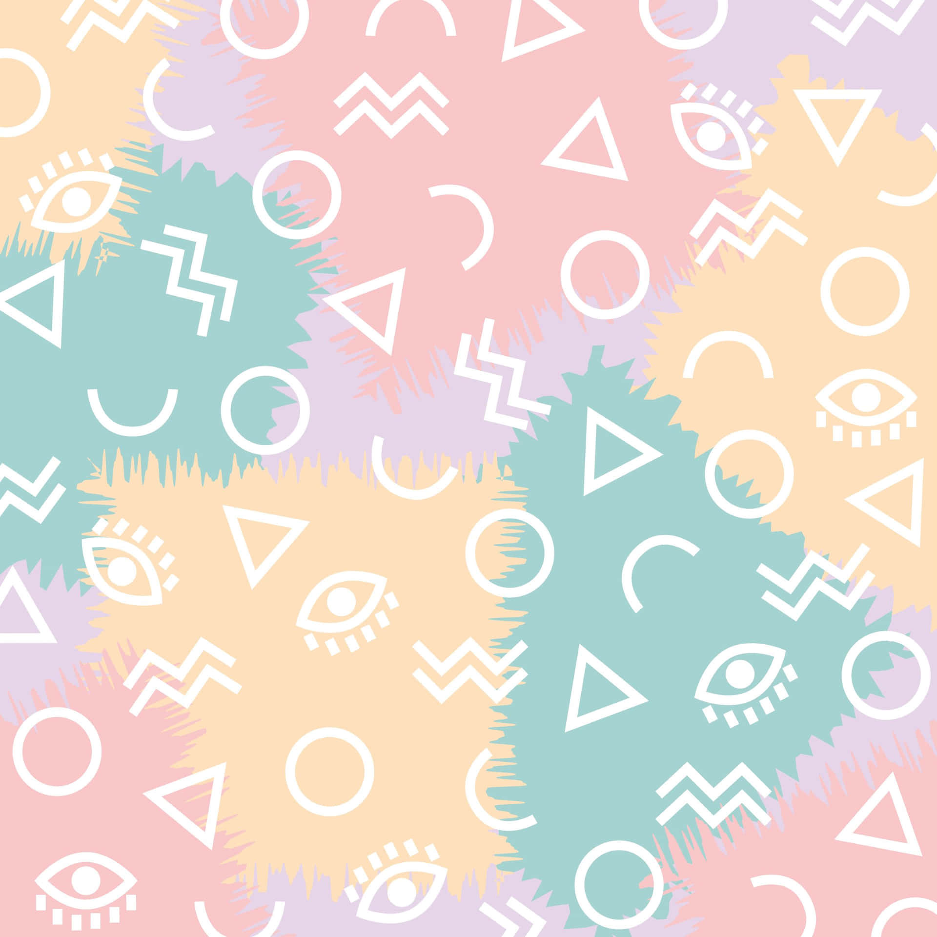 A Seamless Pattern With Geometric Shapes And Eye