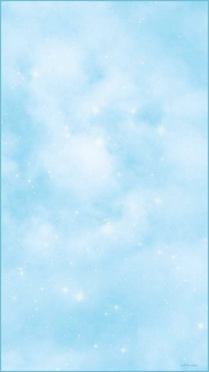 Cute Pastel Blue Aesthetic Sky And Sparkles Wallpaper