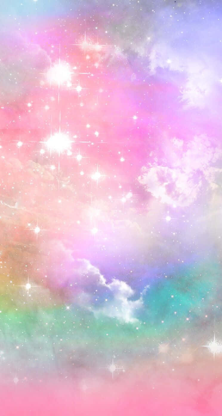 Experience the Universe with Cute Pastel Galaxy Wallpaper