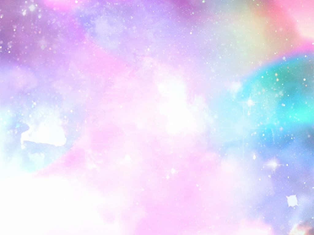 A dreamy pastel wonder, filled with stars and galaxies Wallpaper