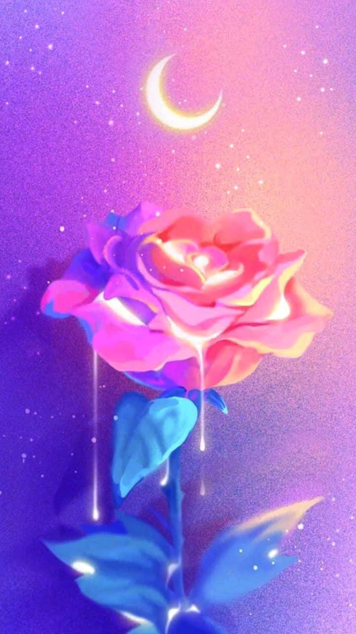 Cute Pastel Galaxy Rose Wallpaper