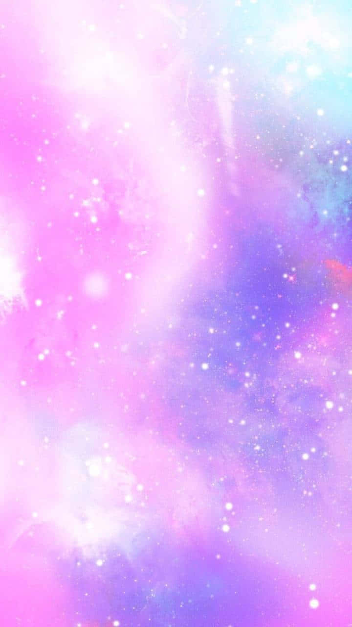 "Escape the everyday with a cute pastel galaxy." Wallpaper
