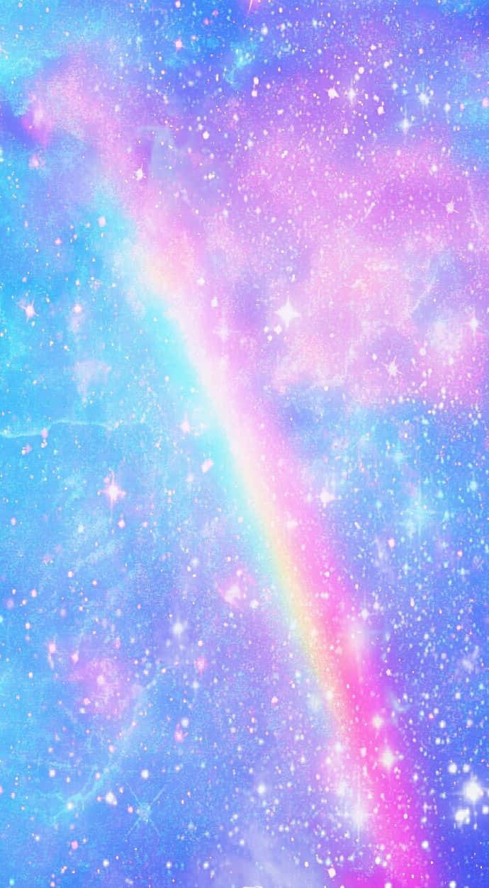 Sötpastellgalax Med En Regnbåge. Wallpaper