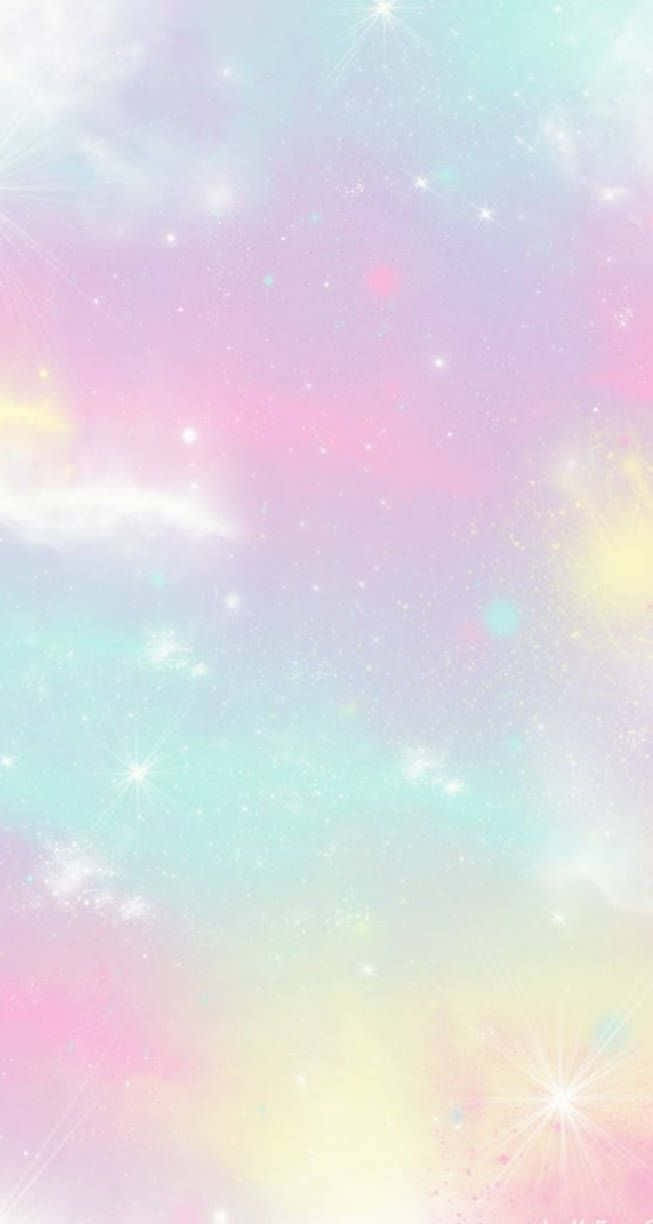 Sødt pastelfarvet galaks til mobil Wallpaper