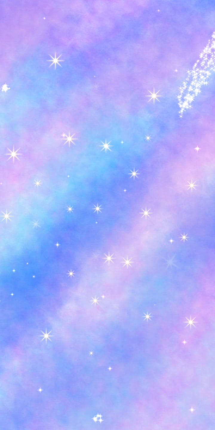 Cute Pastel Galaxy With Glimmering Stars Wallpaper