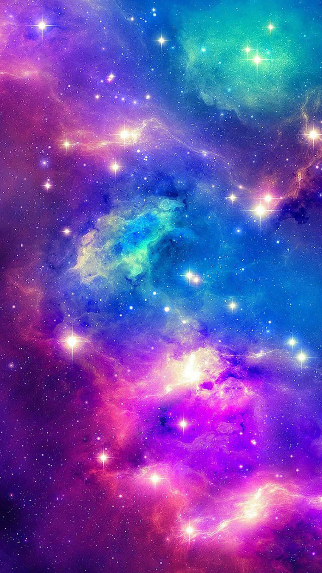 Papelde Parede Fofo E Vibrante Em Tons Pastel De Galáxia. Papel de Parede