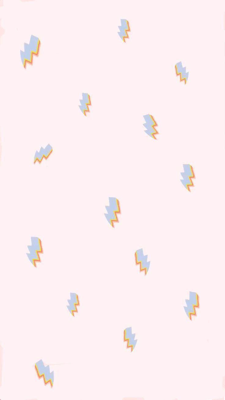 Cute Pastel Lightning Bolts Wallpaper