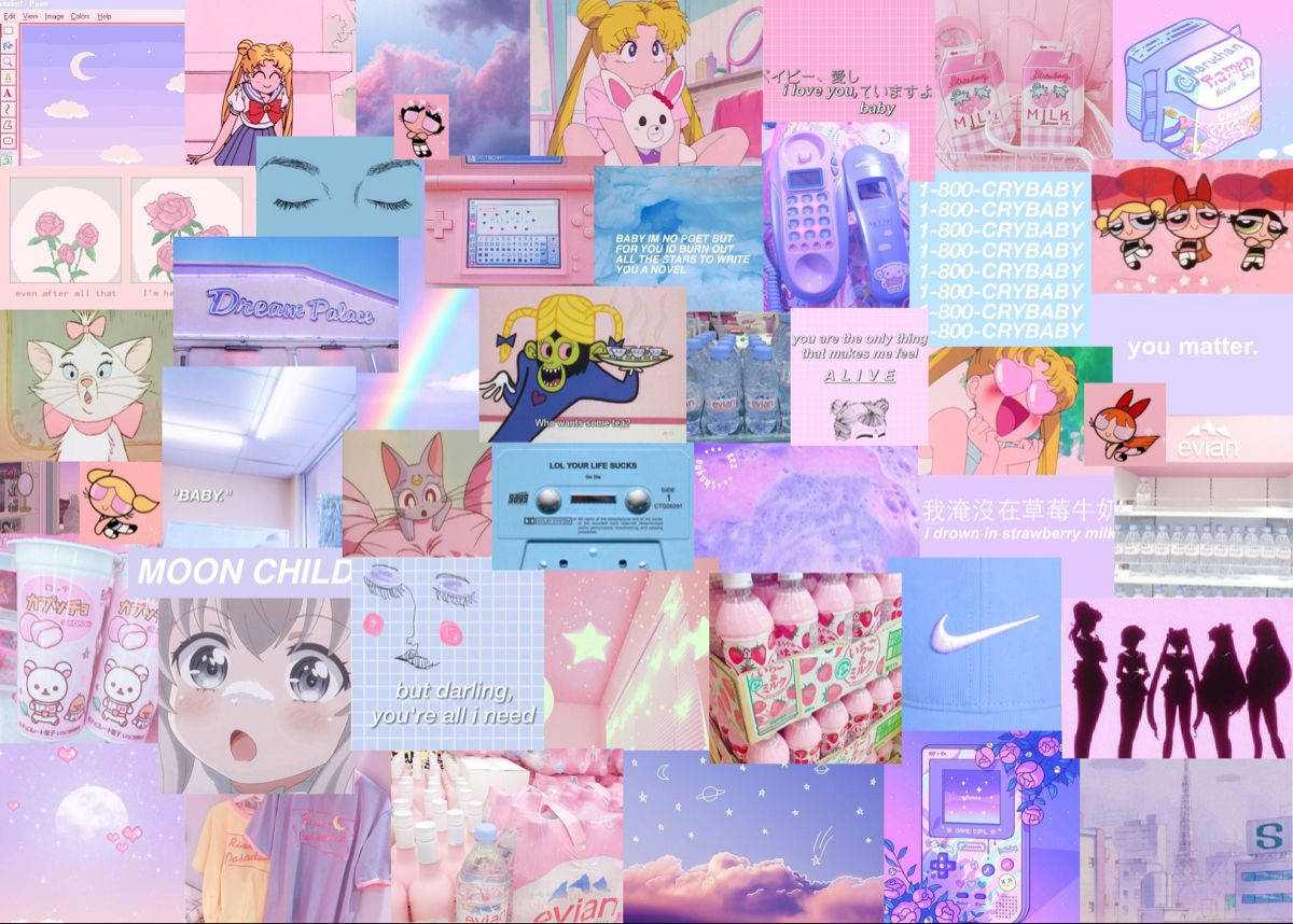 Download Cute Pastel Magical Girls Theme Wallpaper | Wallpapers.com