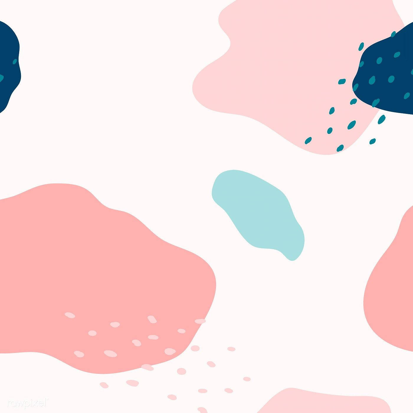 Cute Pastel Pink And Blue Blobs Wallpaper