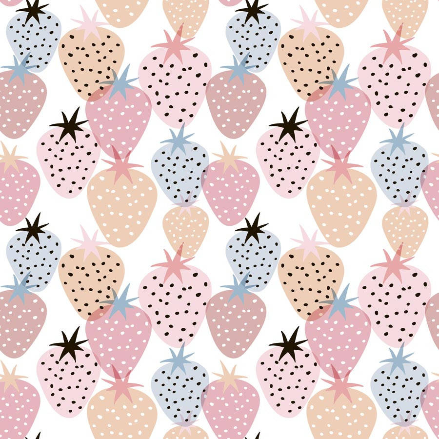 Cute Pastel Strawberries Wallpaper