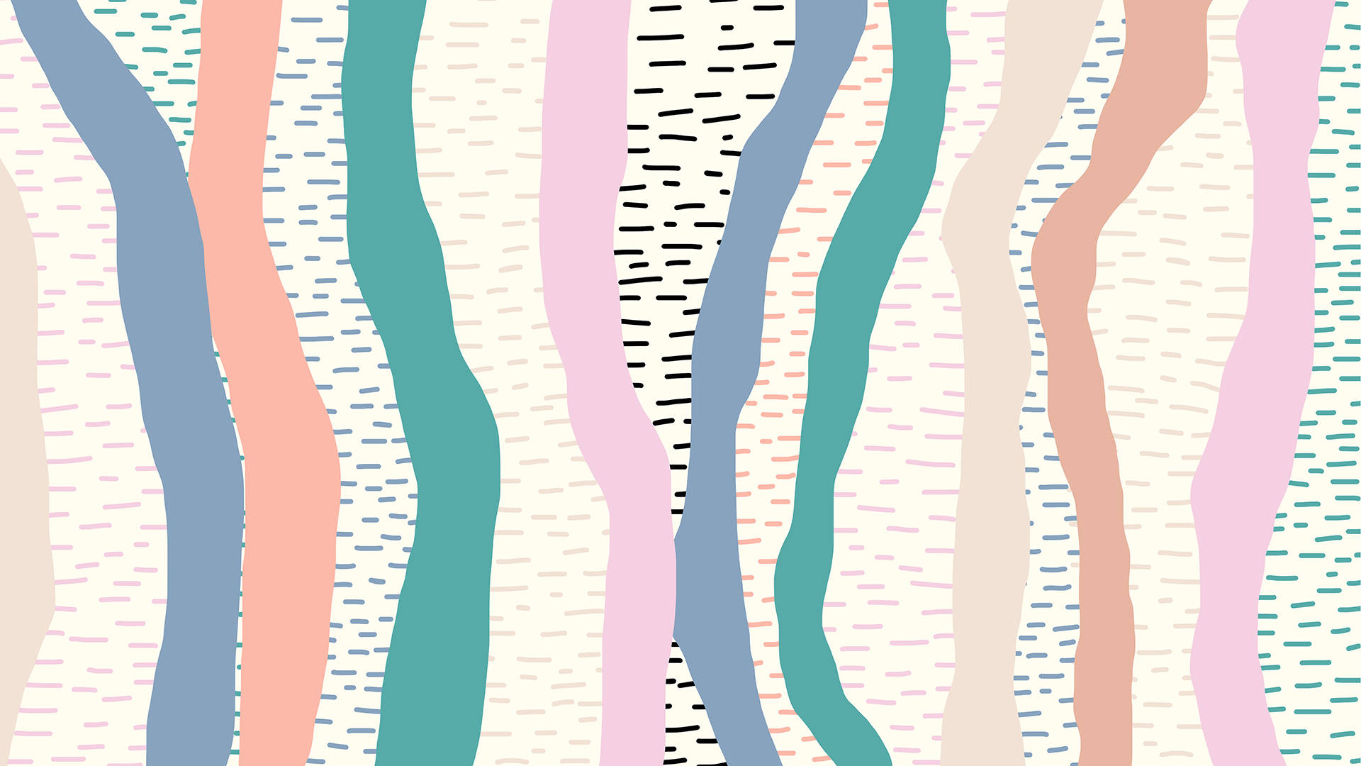 Søde pastelfarvede bølgede linjer Wallpaper