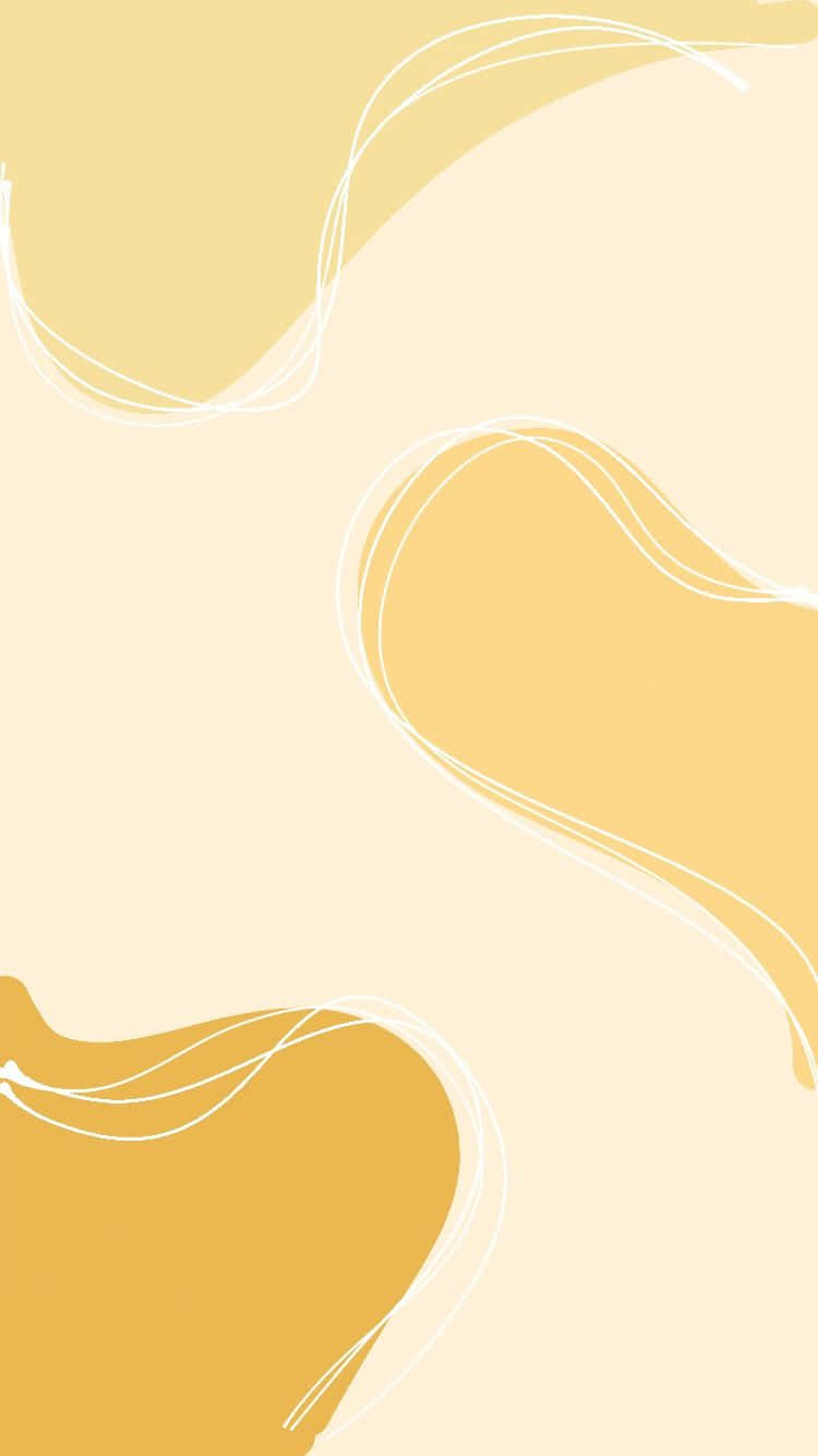 Søde pastelgule og beige mønstre Wallpaper