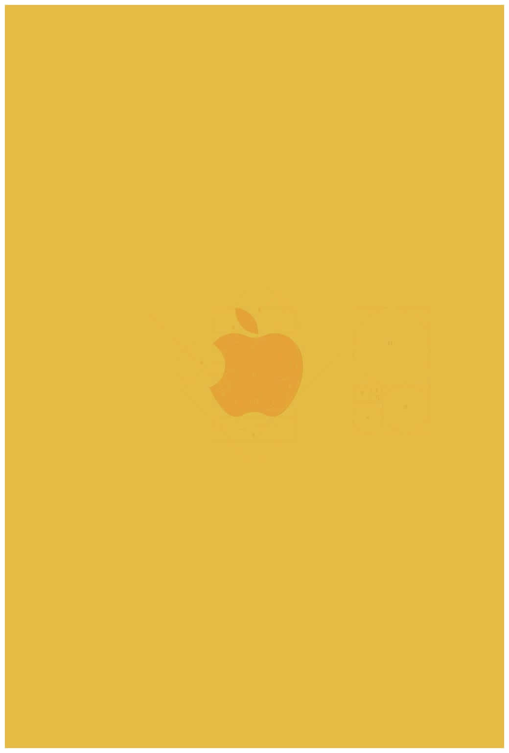 Cute Pastel Yellow Apple Logo Wallpaper