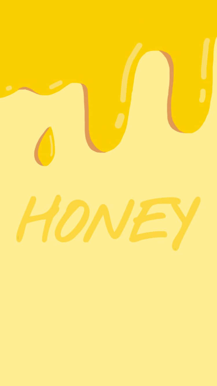Sød pastel gul dryppende honningkam mønster tapet Wallpaper
