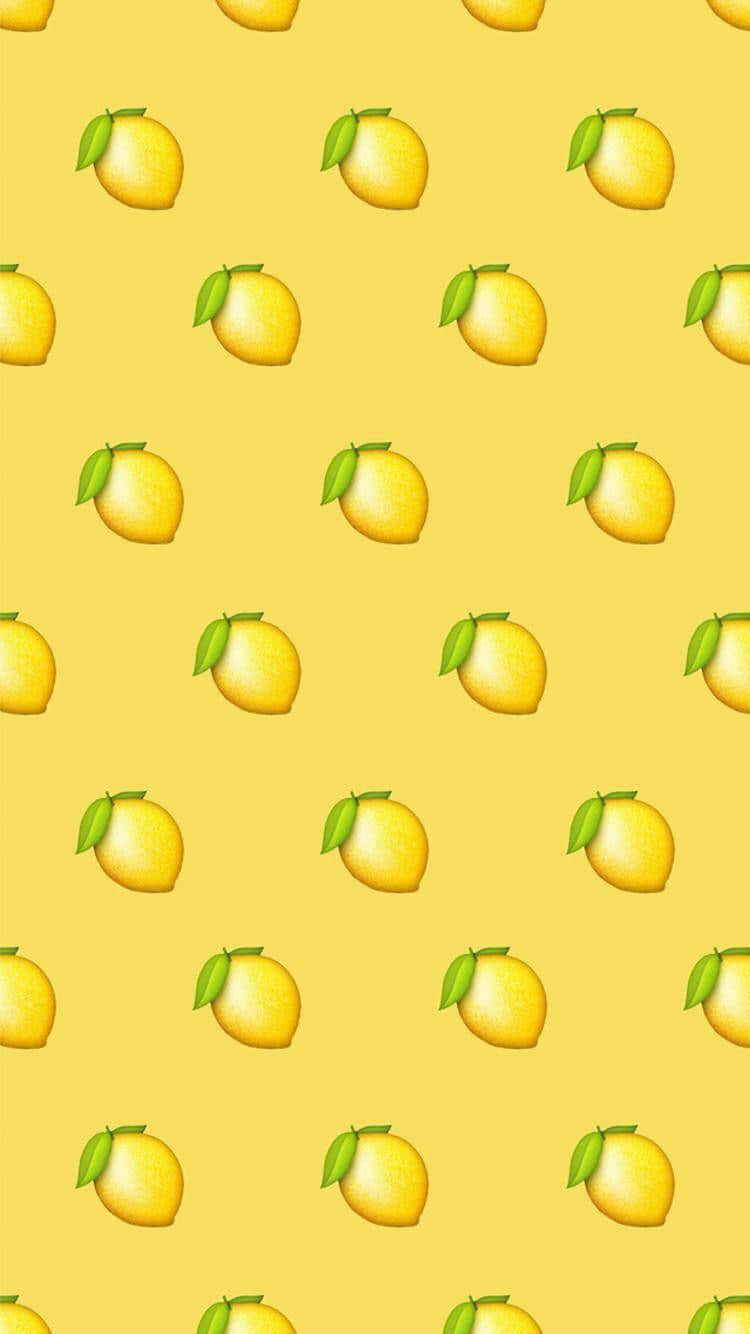 Sød pastel gul mango mønster Wallpaper