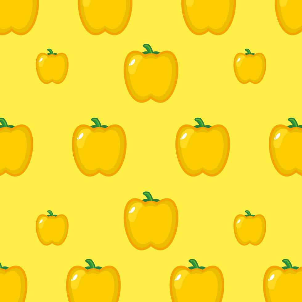 Cute Pastel Yellow Pepper Pattern Wallpaper
