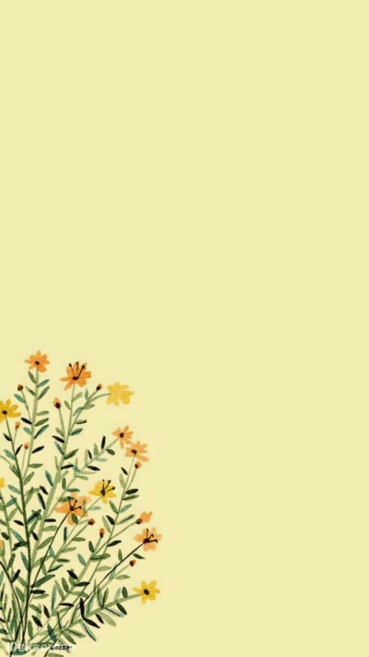 Niedlichepastellgelbe Kleine Blumen Wallpaper