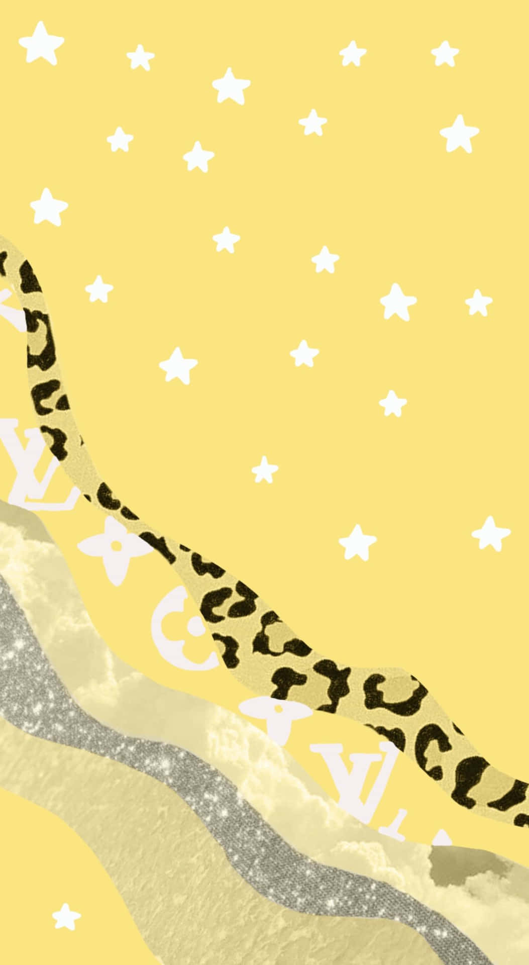 Cute Pastel Yellow With Stars And Patterns Wallpaper
