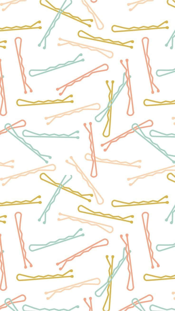 Cute Colorful Hair Pins Pattern Wallpaper
