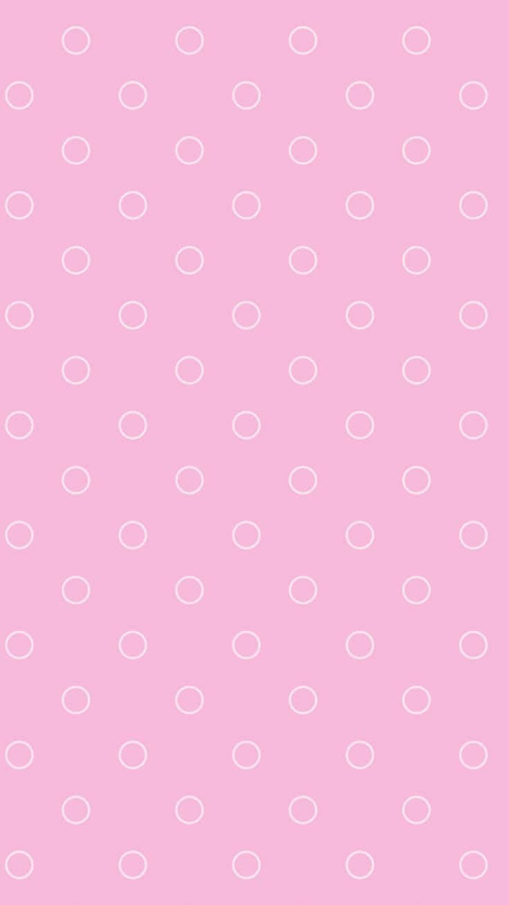 Unfondo De Color Rosa Con Círculos Blancos Fondo de pantalla
