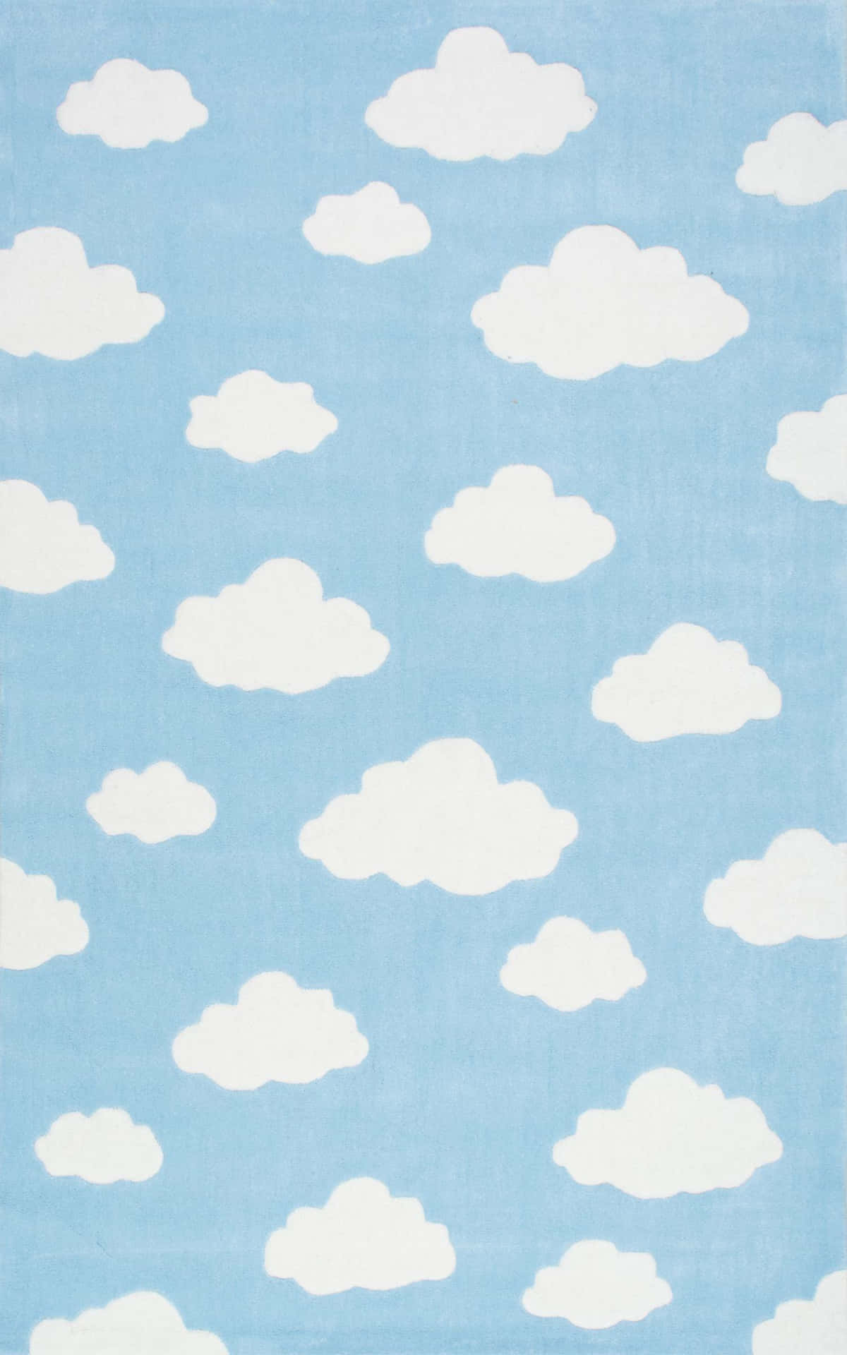 Untappeto Blu E Bianco Con Nuvole Disegnate Sfondo