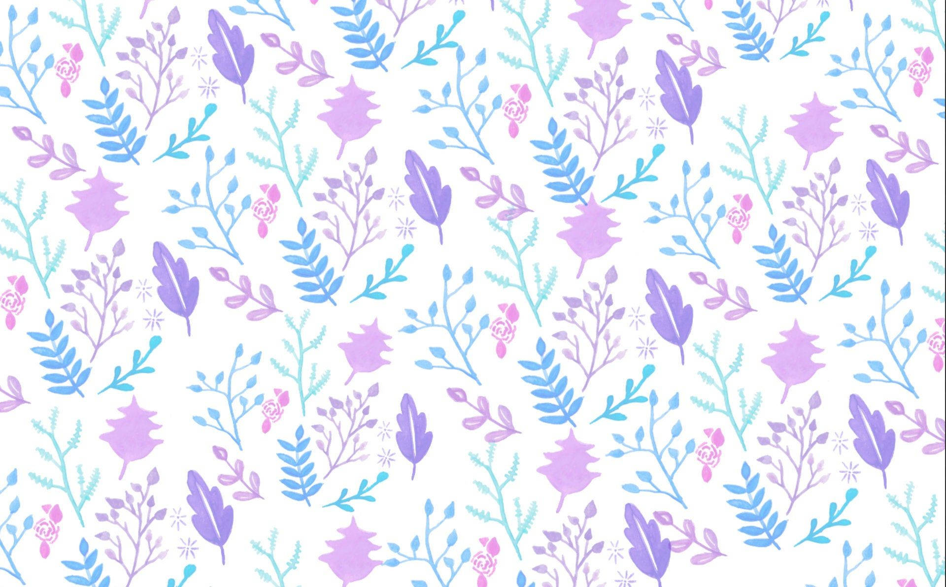 Cute Pattern On Floral Desktop Wallpaper