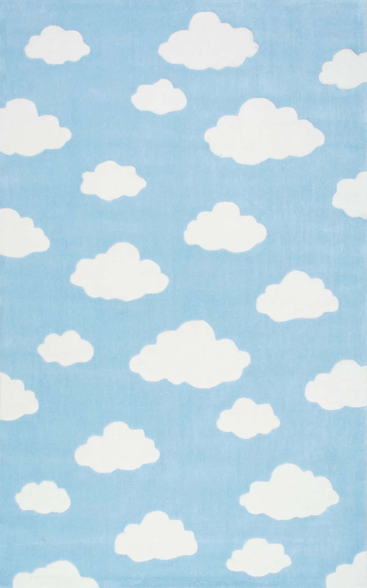 Cute White Clouds Blue Sky Pattern Wallpaper