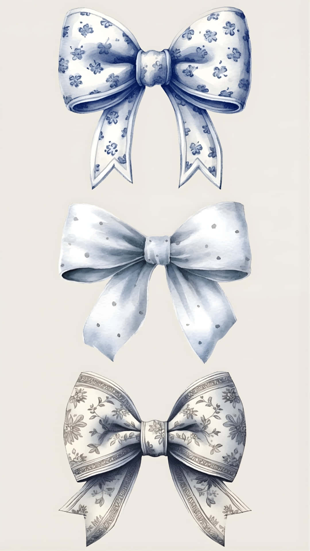 Cute Patterned Bow Collection Wallpaper