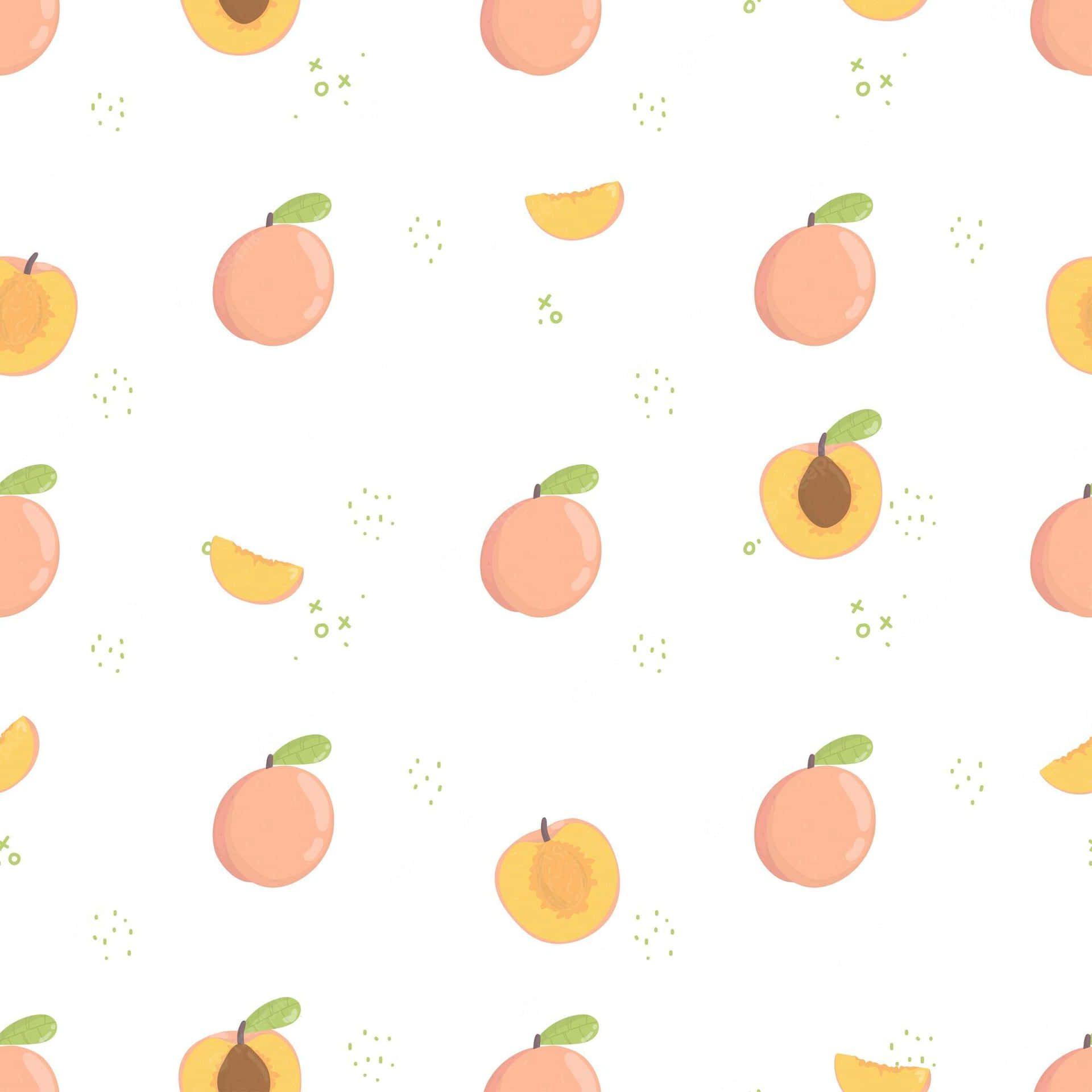 Lecker& Süß - Eine Frische Und Saftige Niedliche Pfirsich Wallpaper
