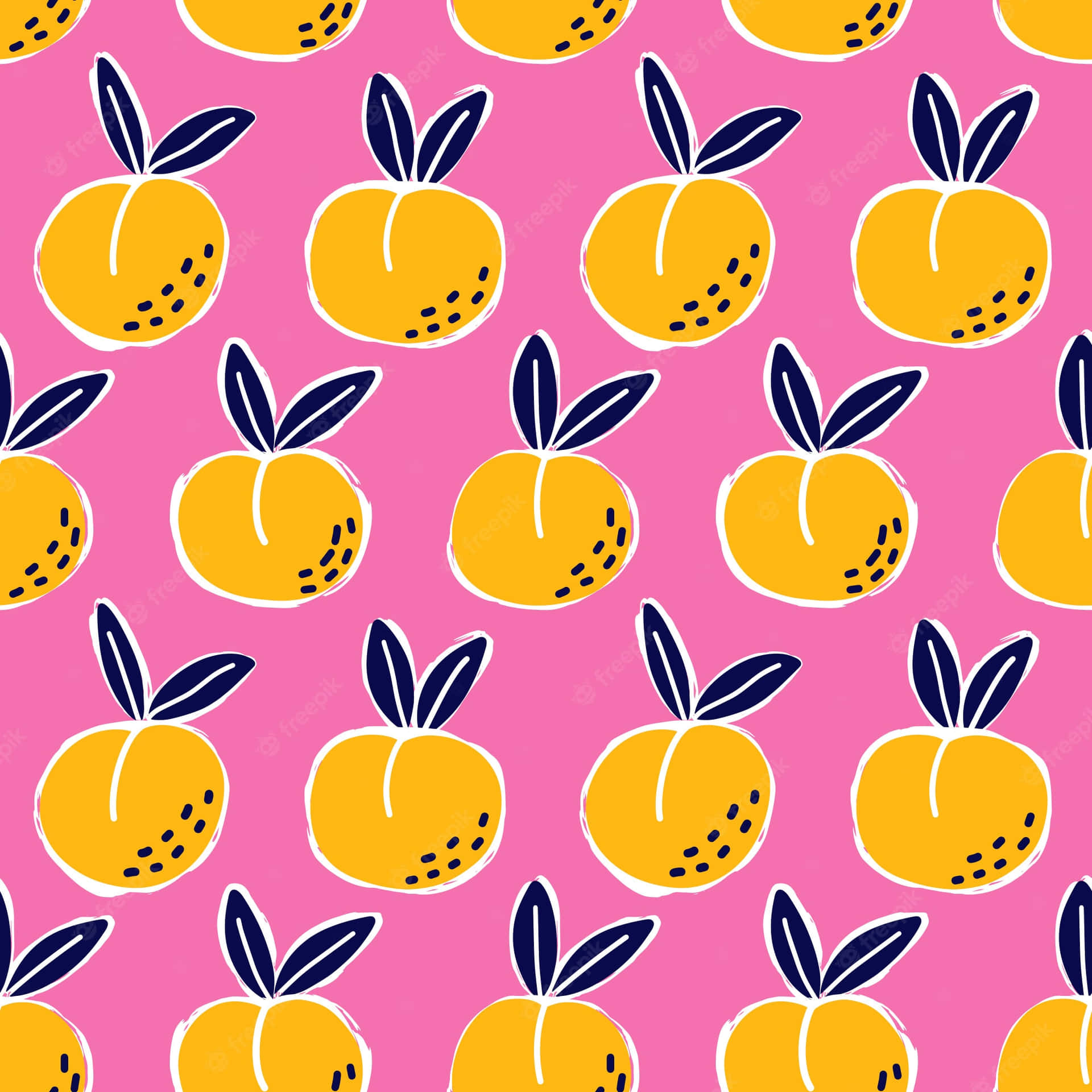 Eineniedliche Pfirsichfrucht Lächelt Zwischen Einem Feld Lebendiger Blumen. Wallpaper