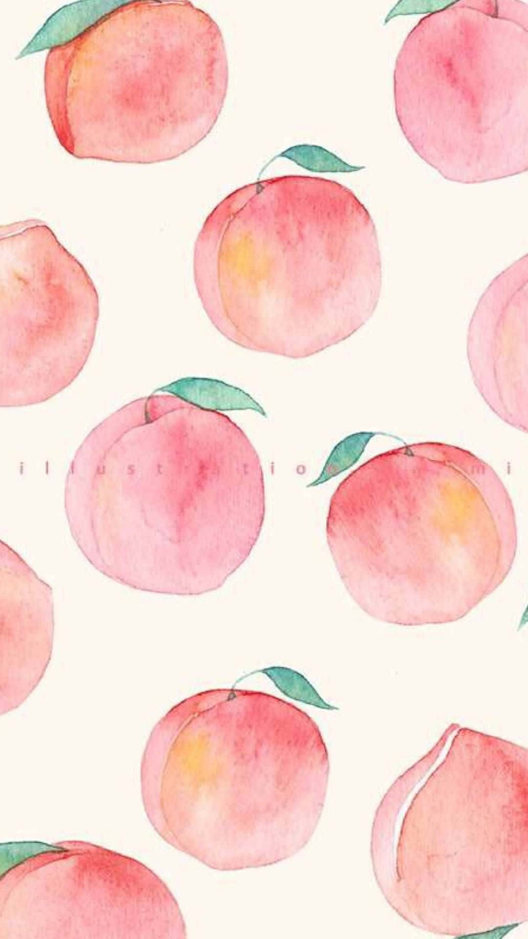 Peach Watercolor Pattern - Apricots Wallpaper