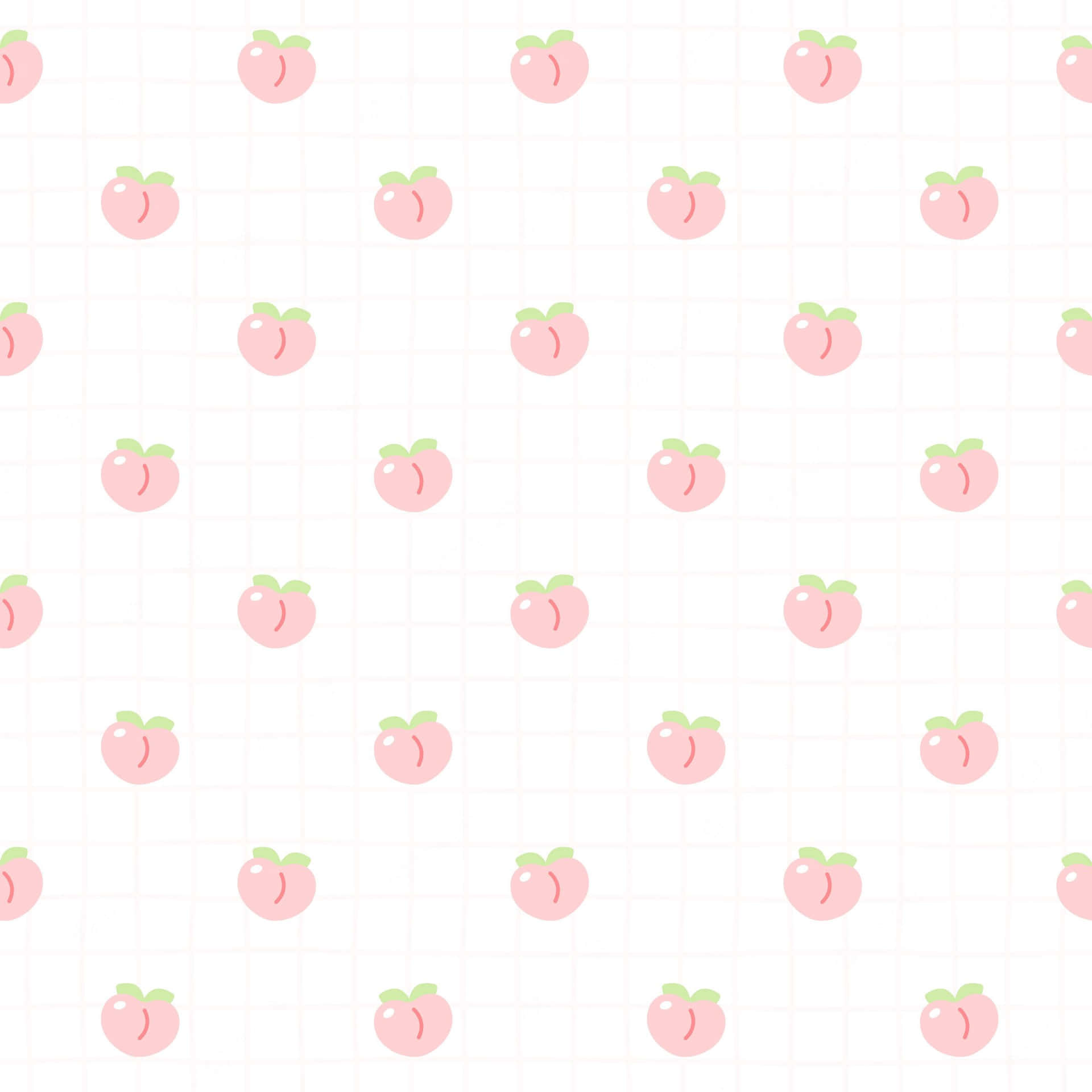 Cute Peach Fruits Pattern Wallpaper