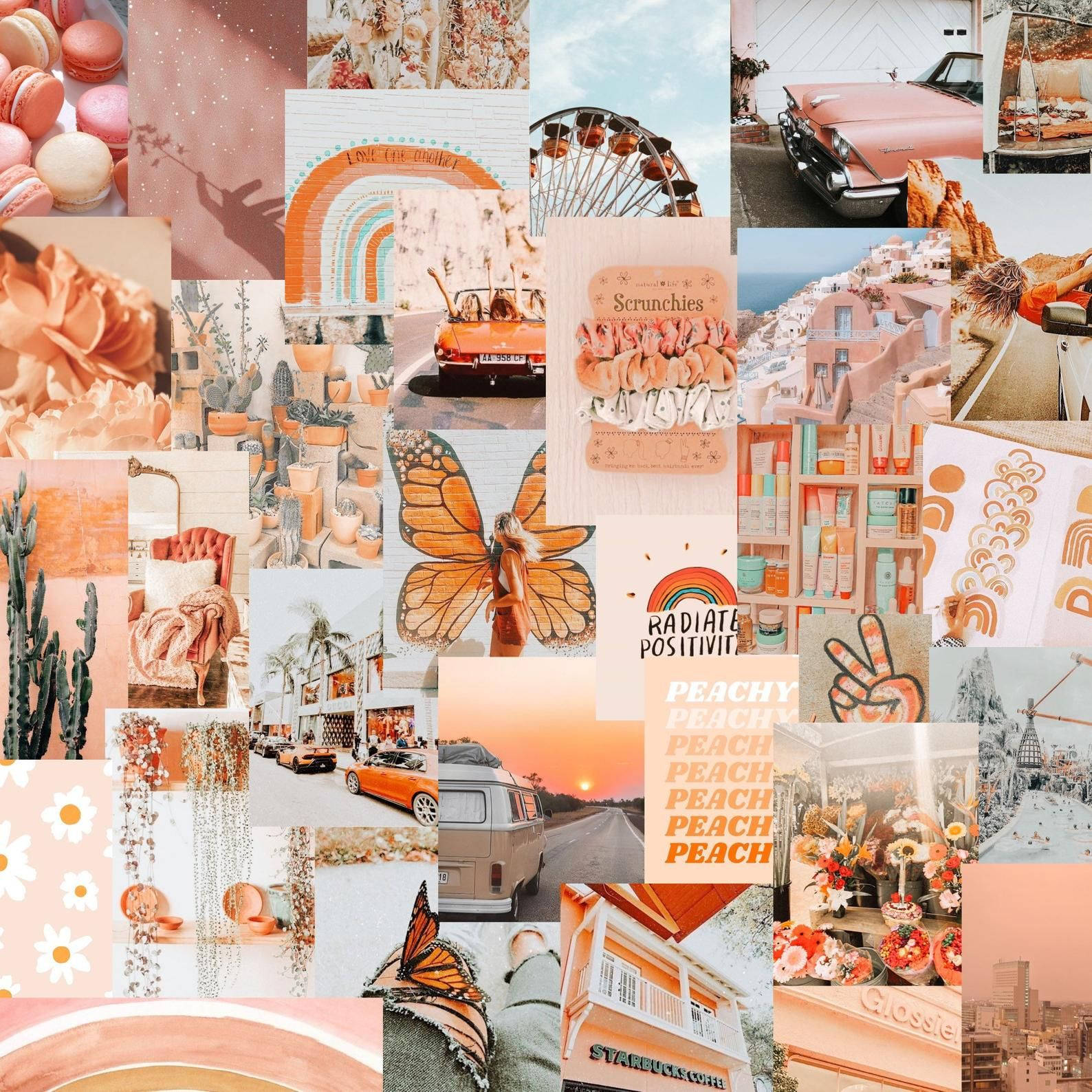 Peach Light Pink Collage Mac Aesthetic Backgrounds peach aesthetic collage  HD wallpaper  Pxfuel